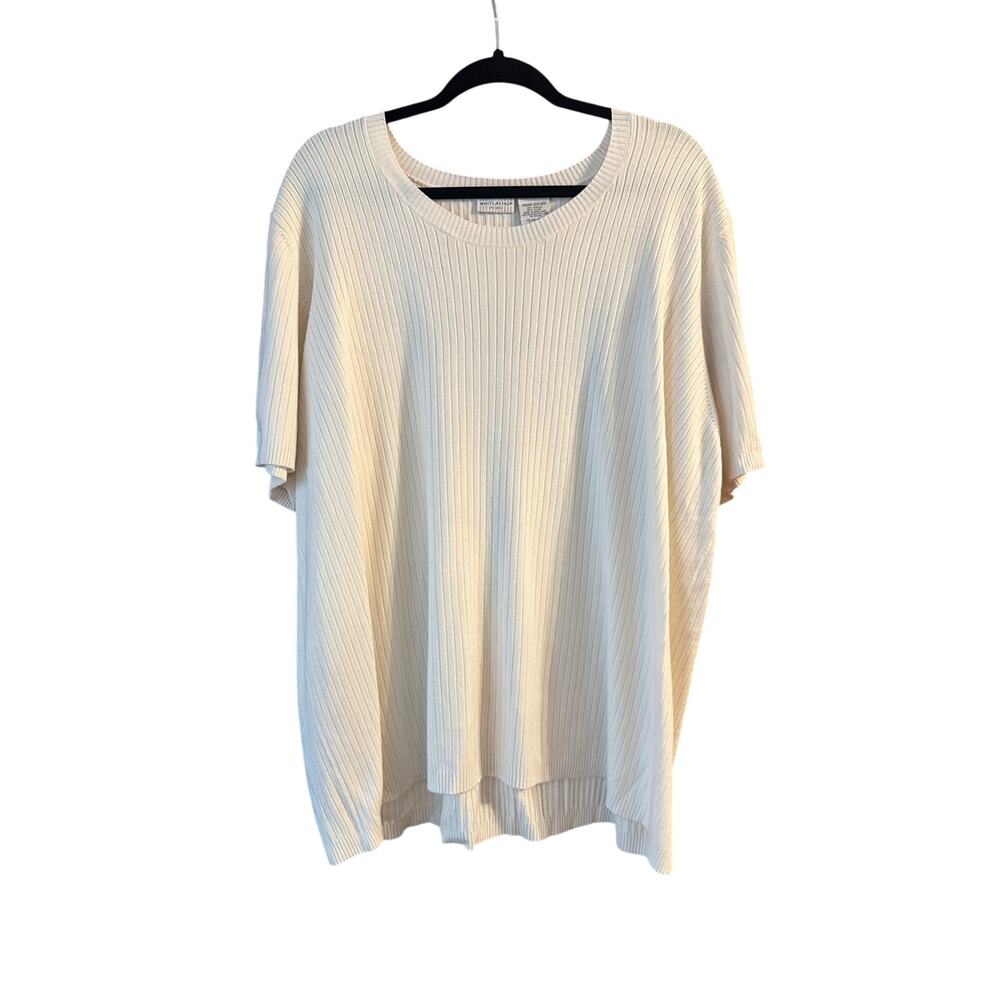 White Stag Women's Plus Size Off White Ribbed Blouse Size 26W/28W 4X